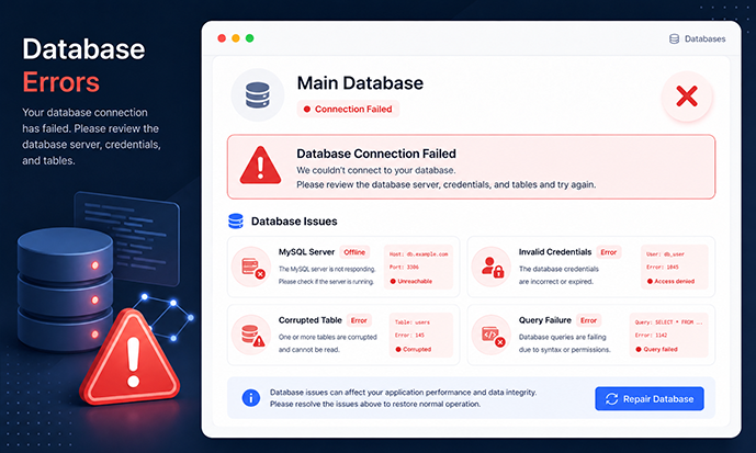 Database error screenshot