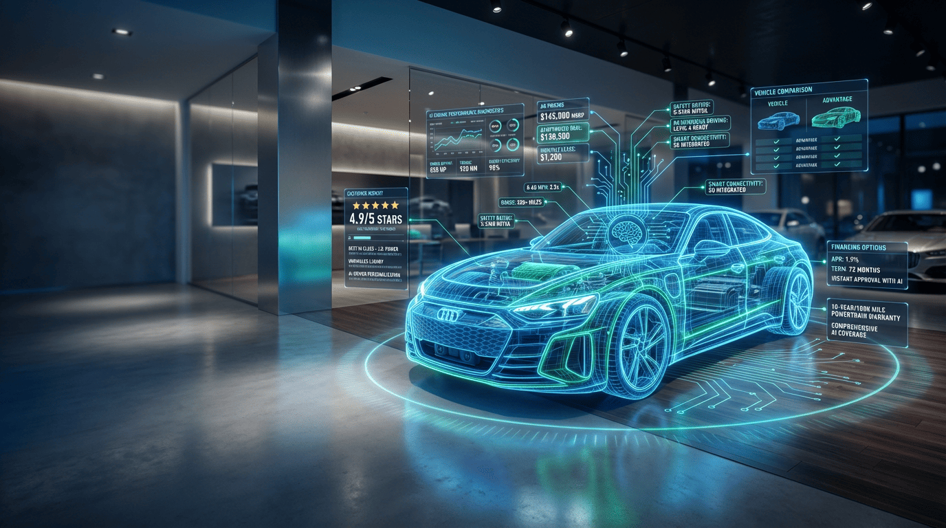 AI-ready dealership content and FAQ structure image supporting AI search optimization for car buyers and trade-in shoppers