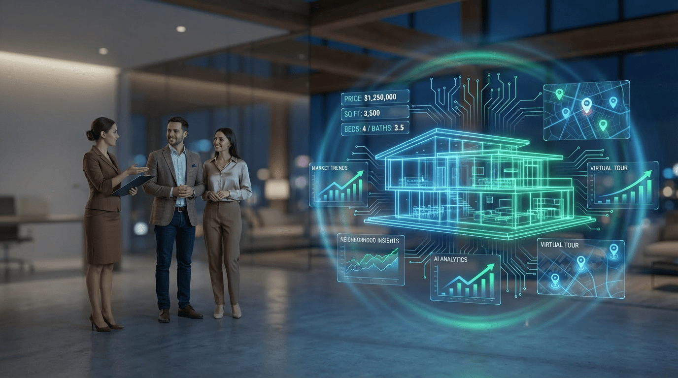 Real estate AI visibility report call-to-action image emphasizing trust, expertise, and being recommended first by AI