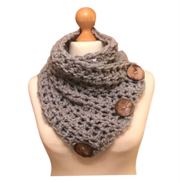 Handmade crochet cowl scarf by Cacklebury Creations