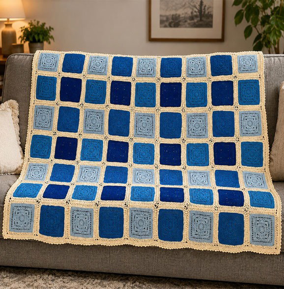 Handmade crochet blanket by Cacklebury Creations