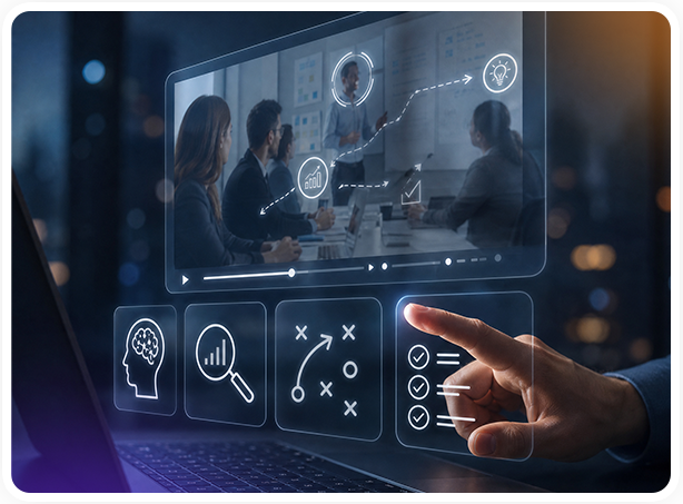 Strategic thinking visible in an open session