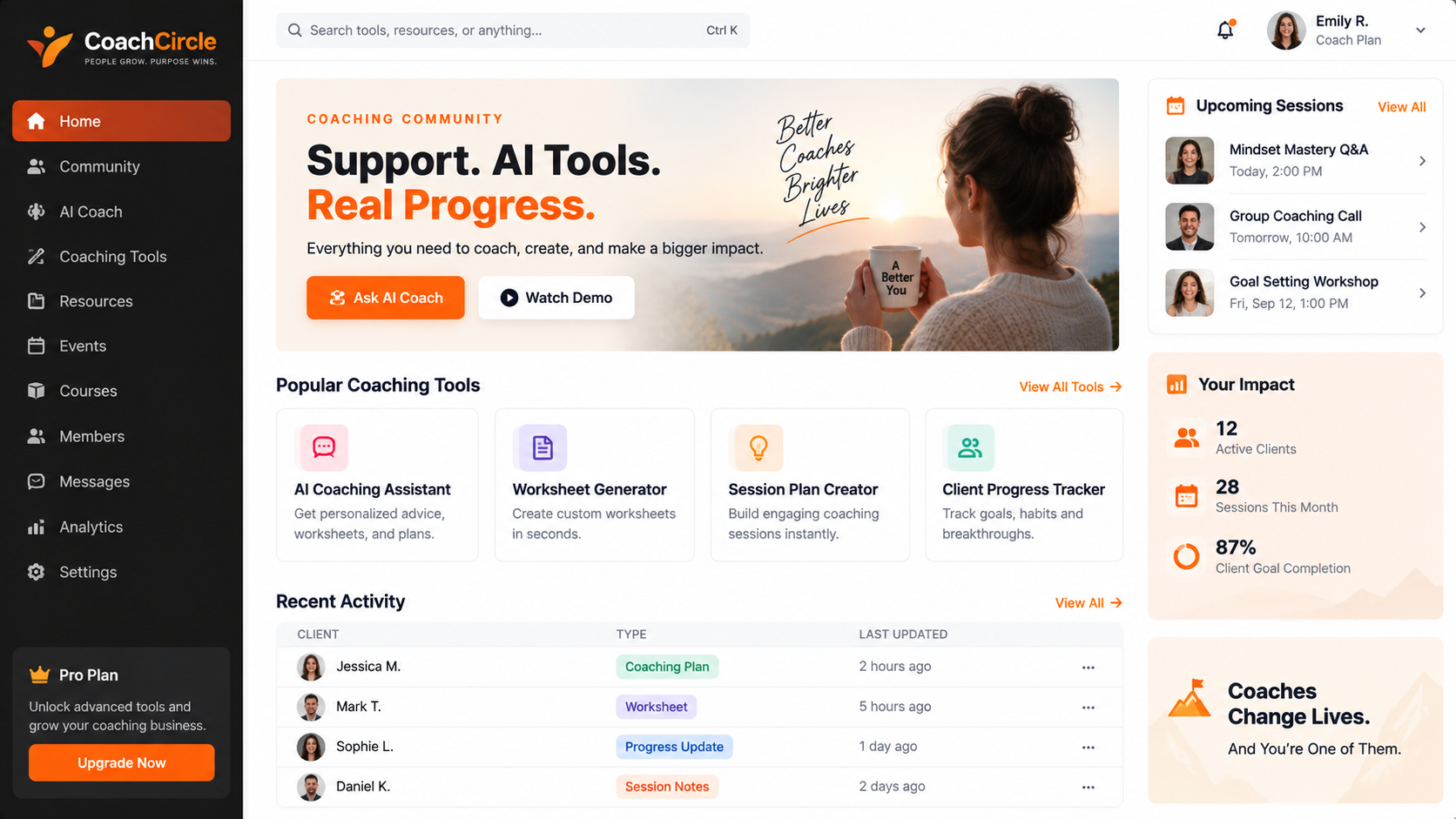 Coaching community platform