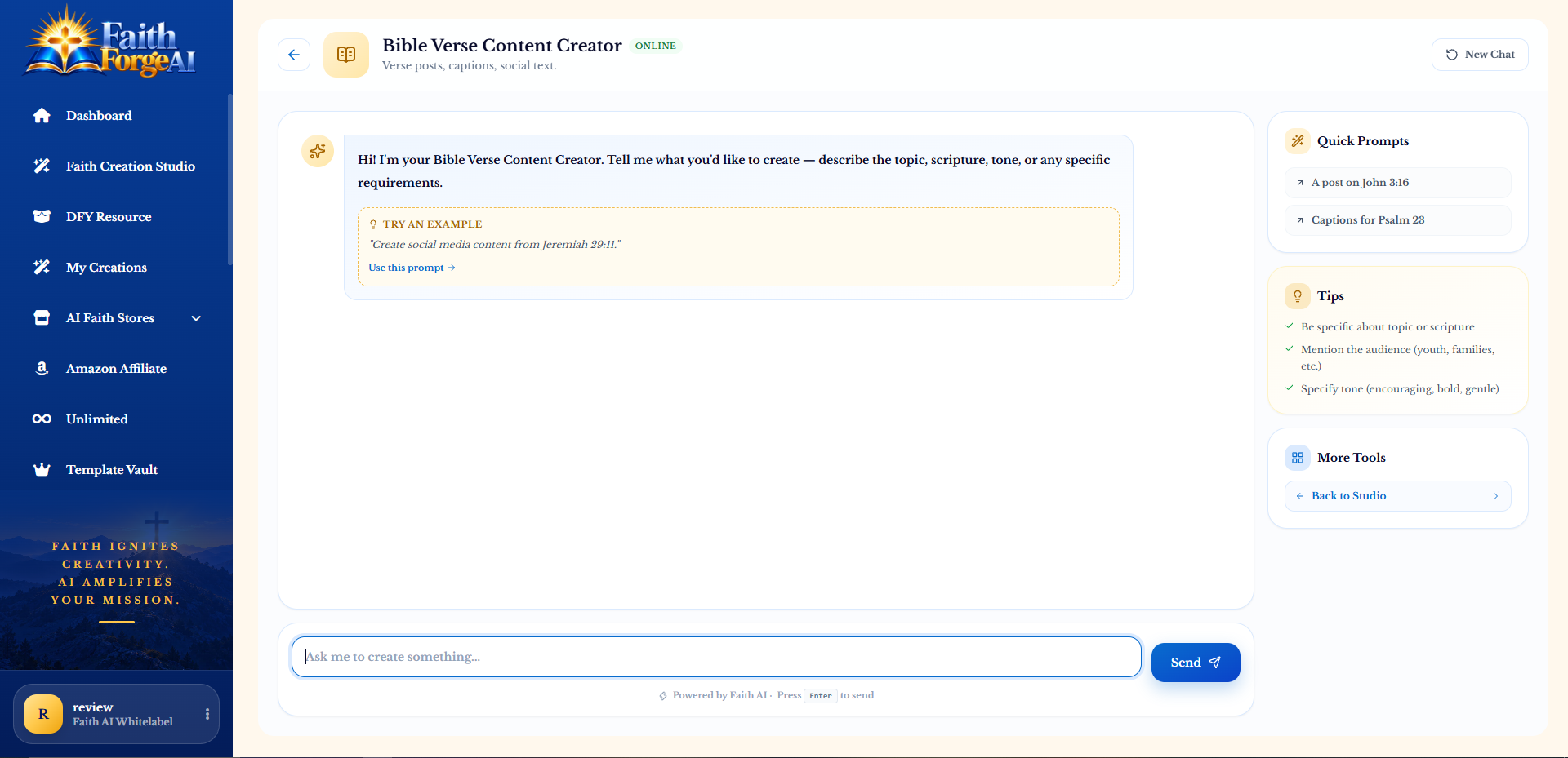 The Bible Verse Content Creator