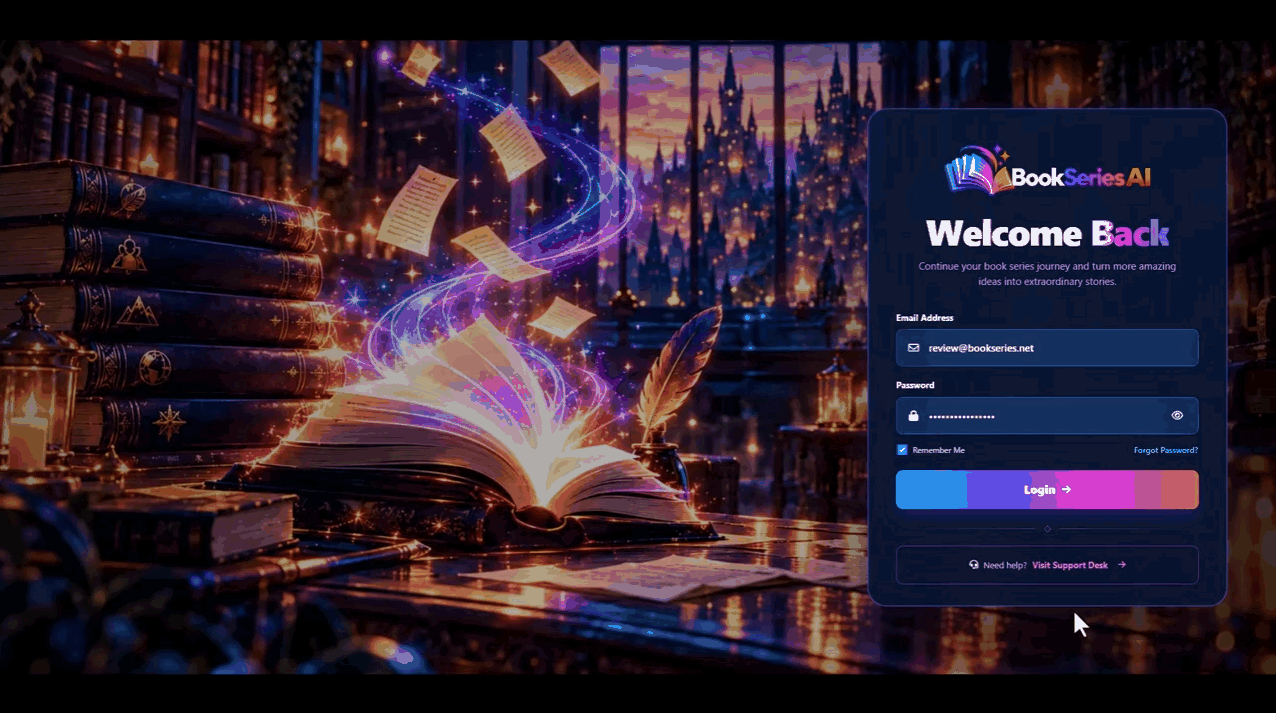 BookSeries AI login demo