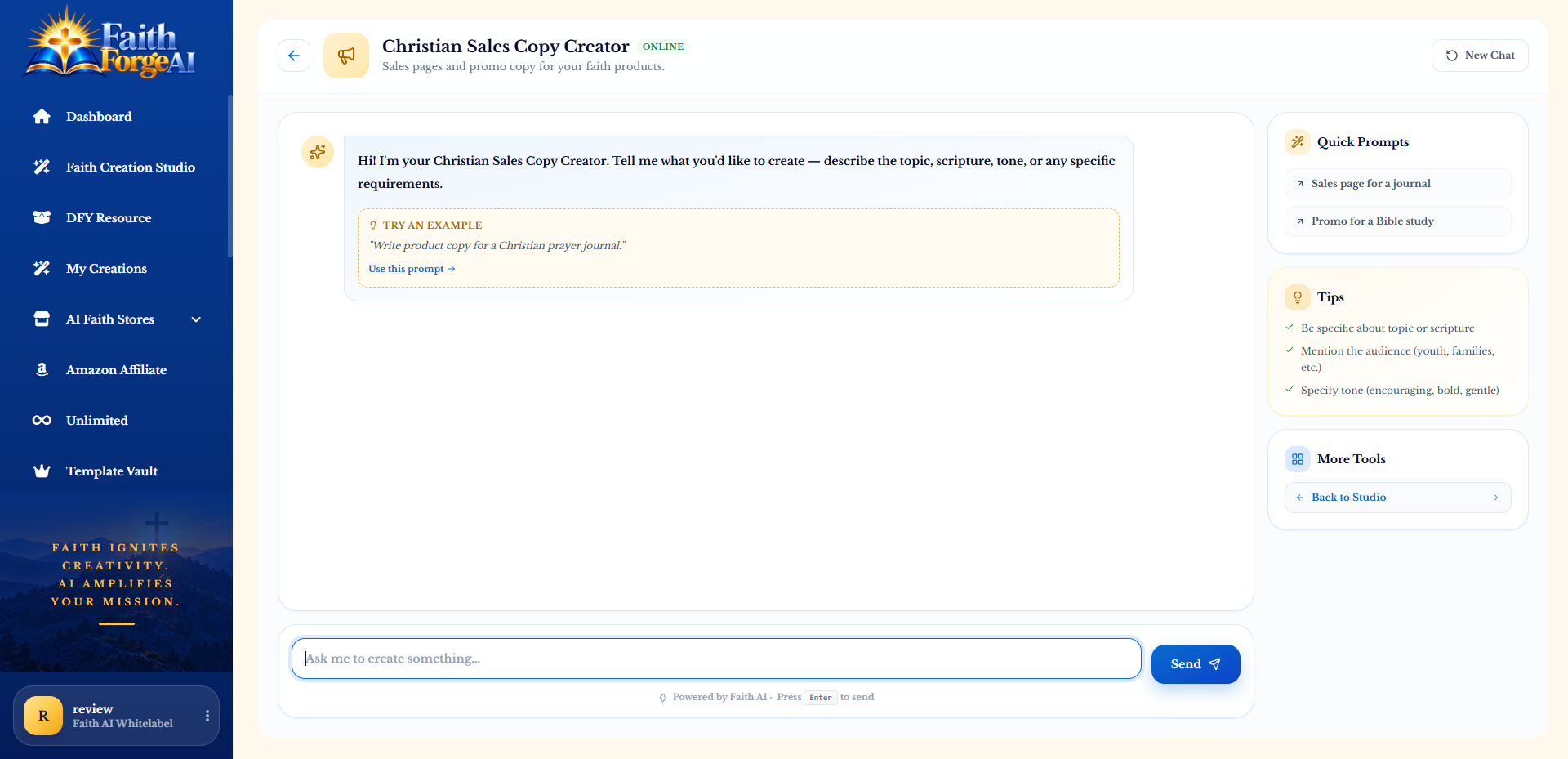 The Christian Sales Copy Creator