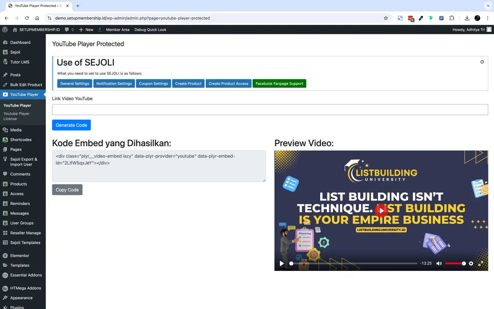 12. YOUTUBE PLAYER PROTECTION PLUGIN
