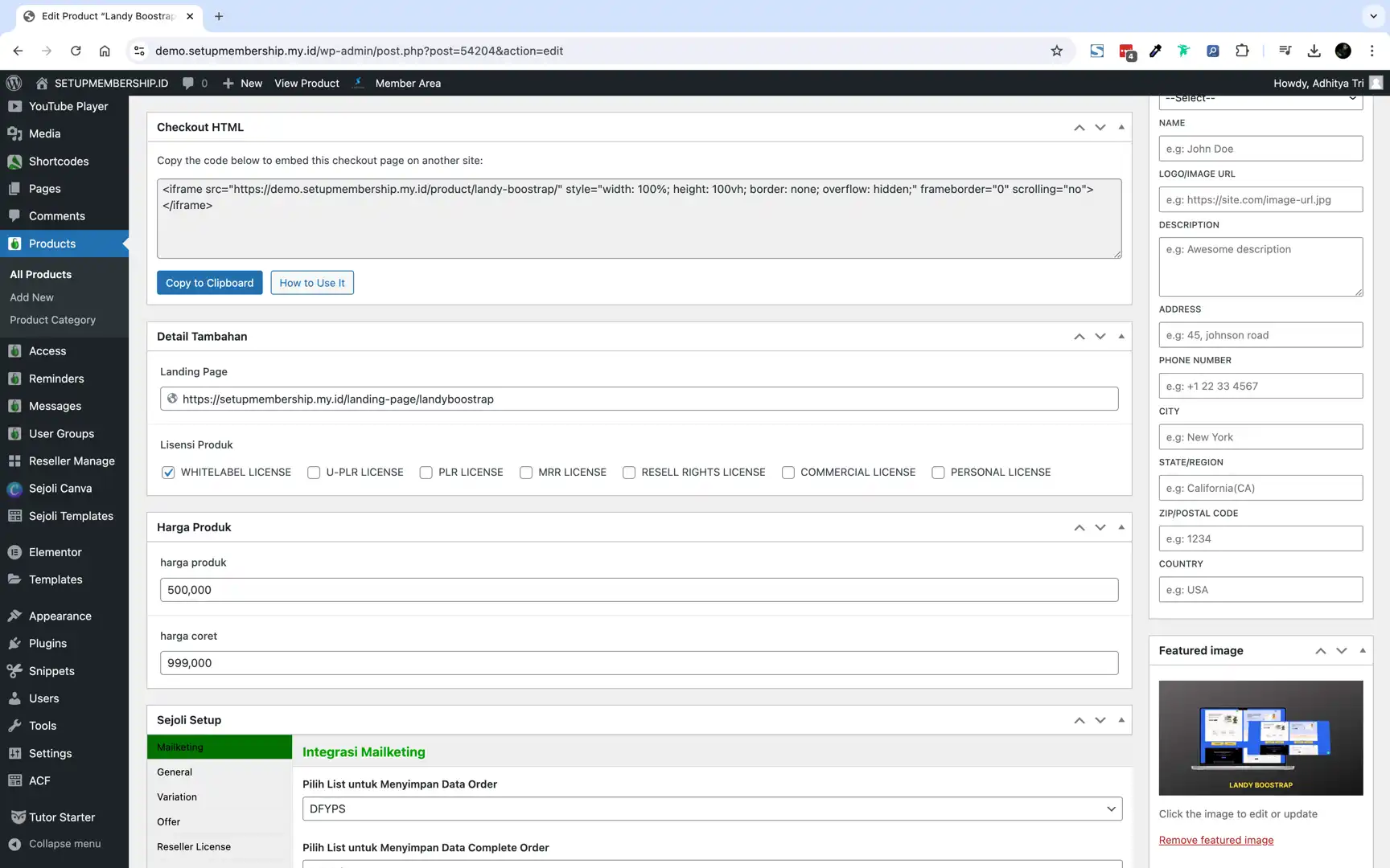 40. CUSTOM ADD ONS SEJOLI - SEJOLI FLEXIBLE CHECKOUT