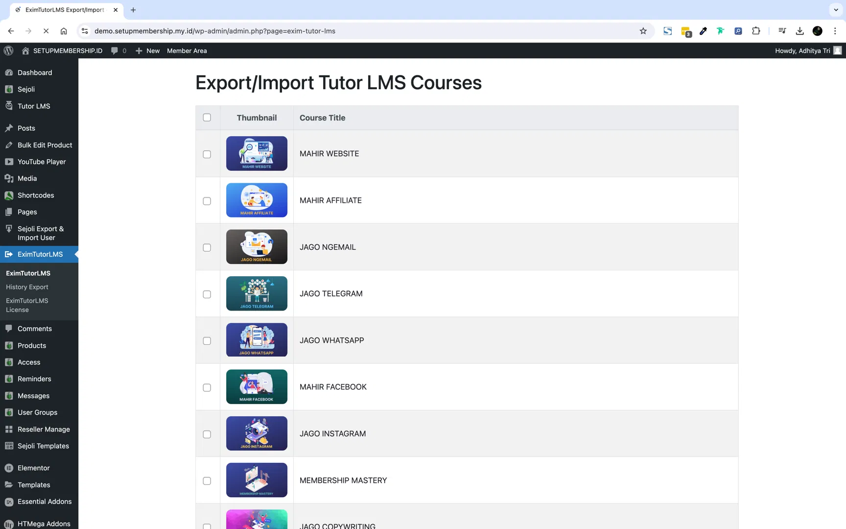 36. EXPORT/IMPORT COURSE TUTORLMS