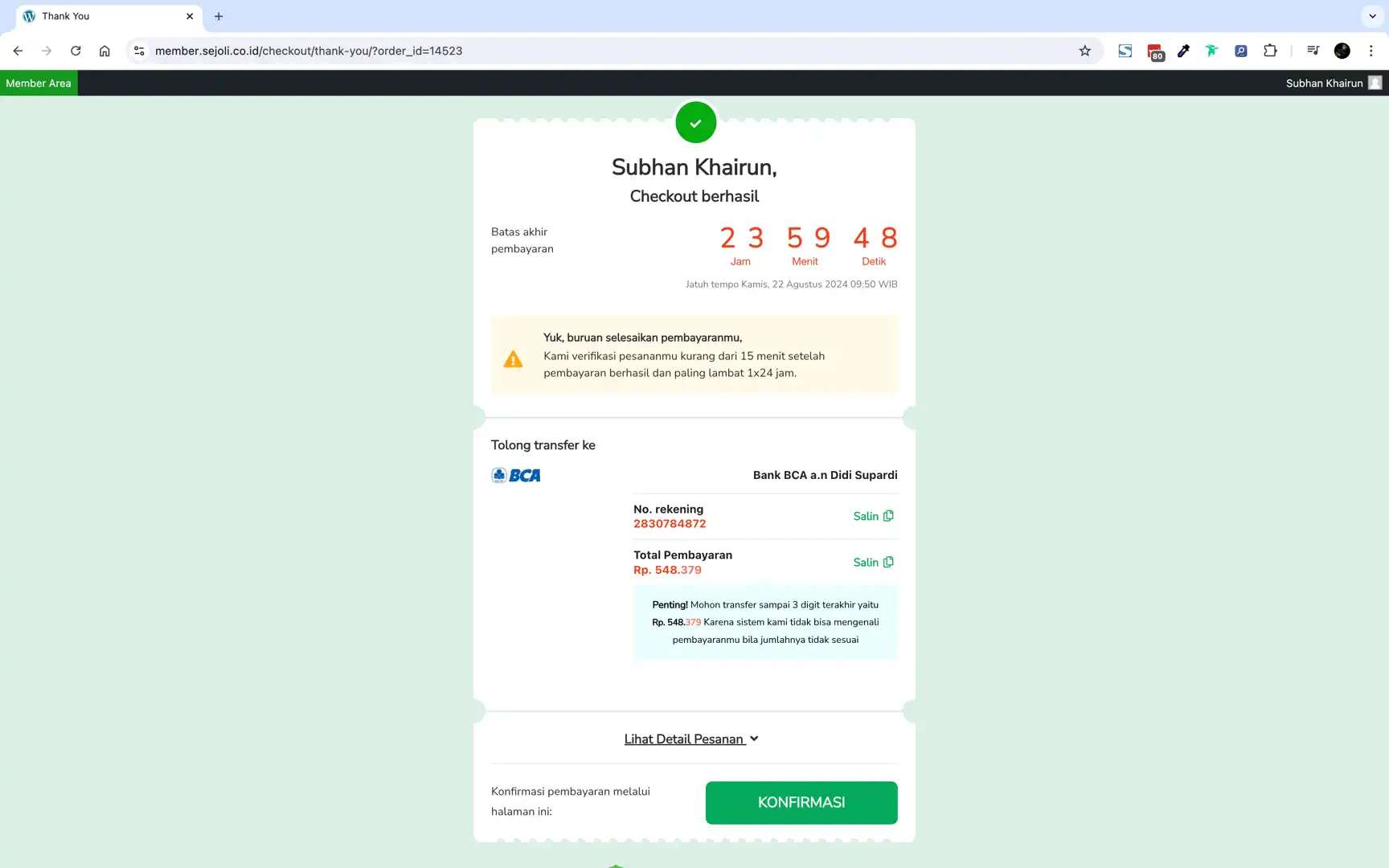 41. CUSTOM ADD ONS SEJOLI - CUSTOM INVOICE PAGE