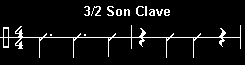 3/2 Son Clave Rhythm Music Notation Diagram