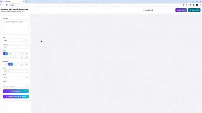 Comic and story generator preview