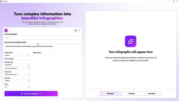 Vivafy AI Infographics Generator