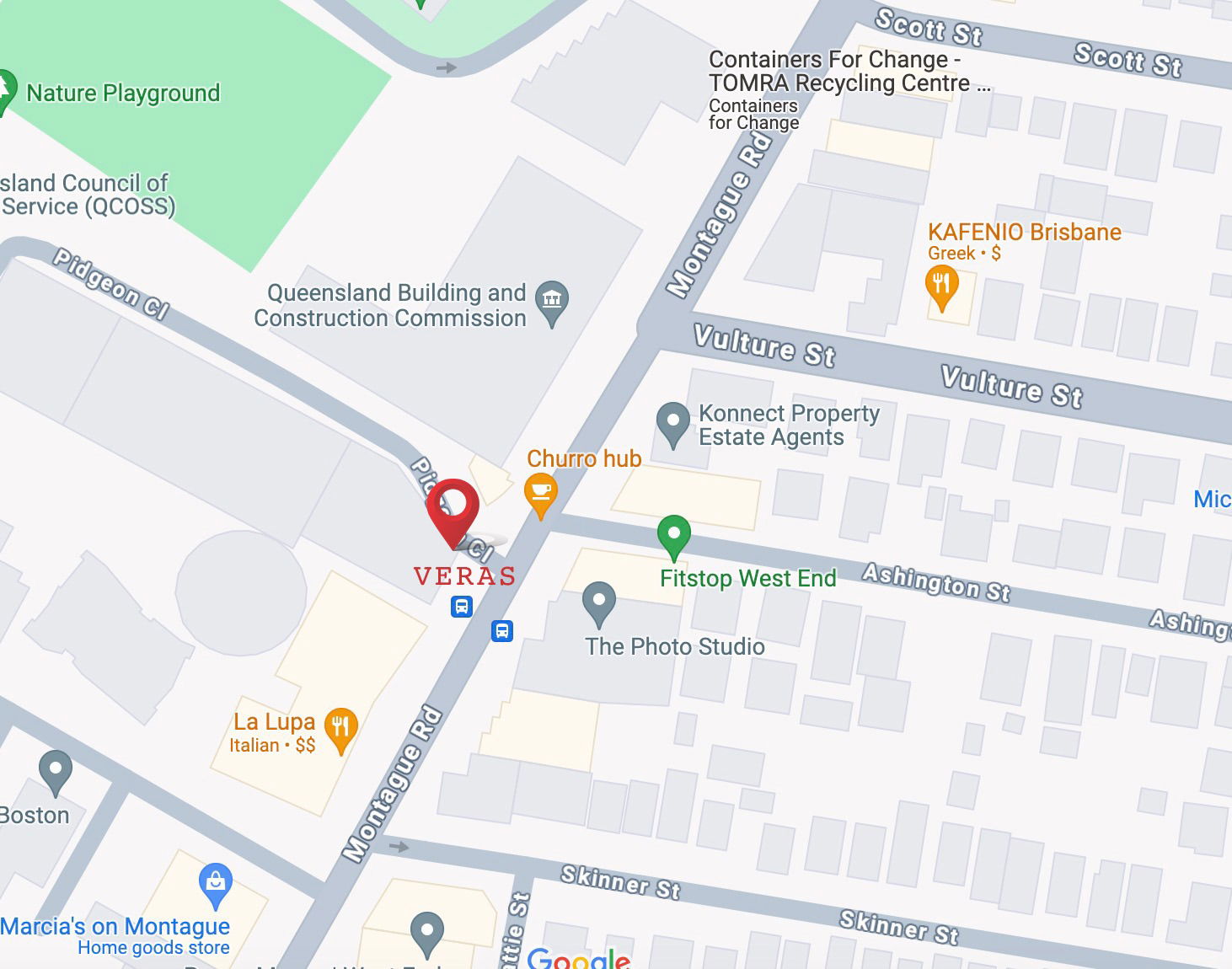 Map View of VERAS Studio Location