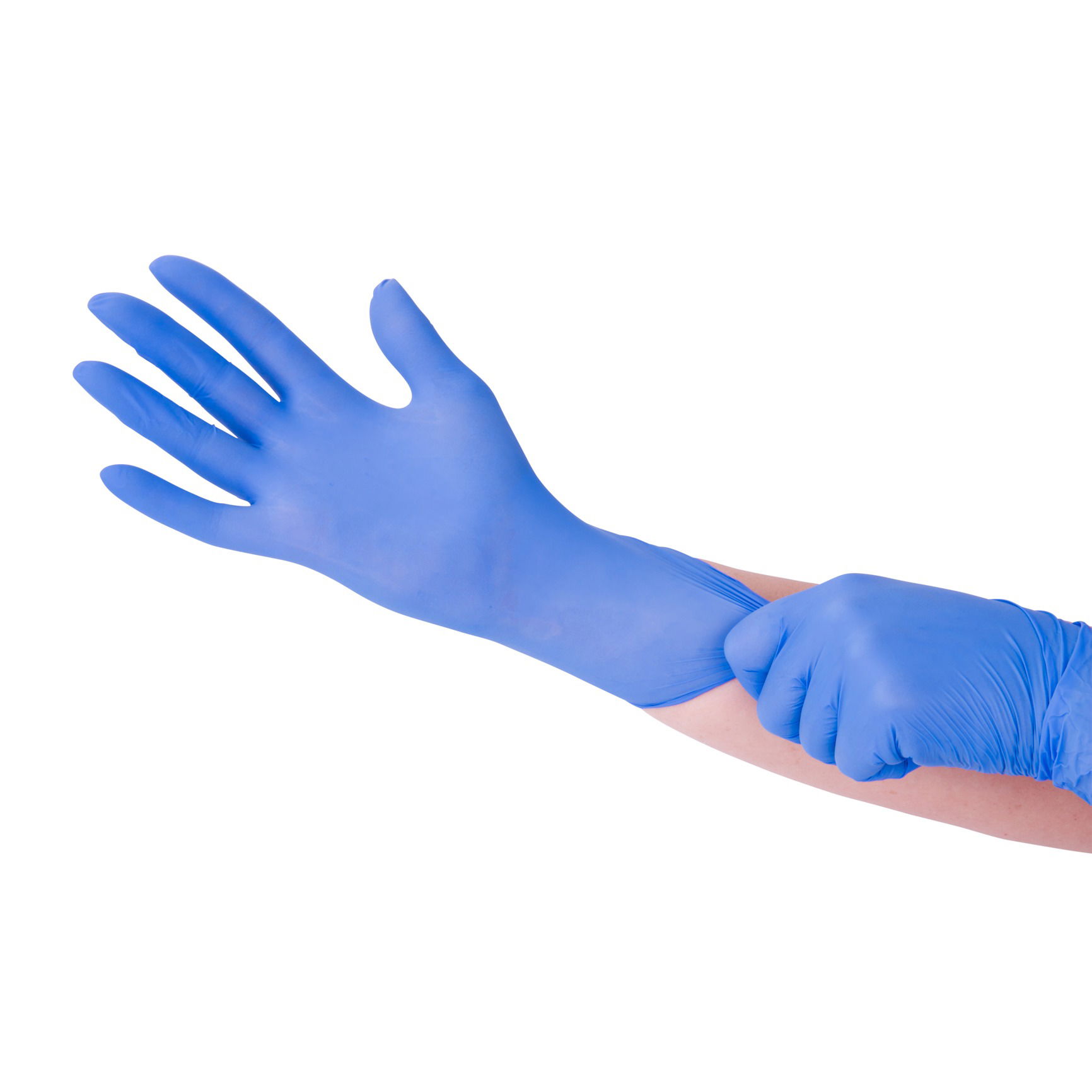 Front view studio photo of a patient examination glove photographed in Brisbane by VERAS Studio