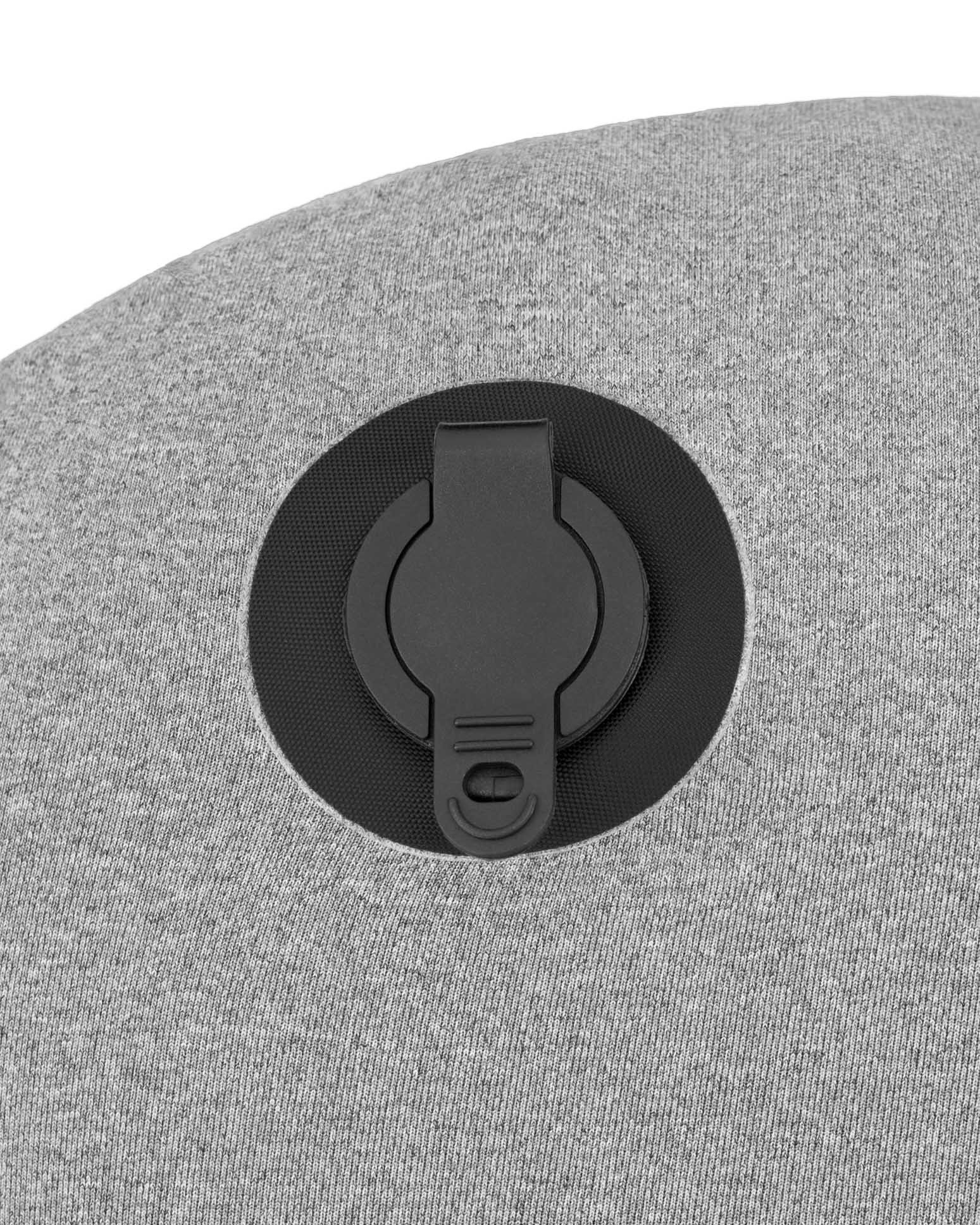 Close-up of a camping pillow material and stitching, photographed in a Brisbane studio to show quality and comfort