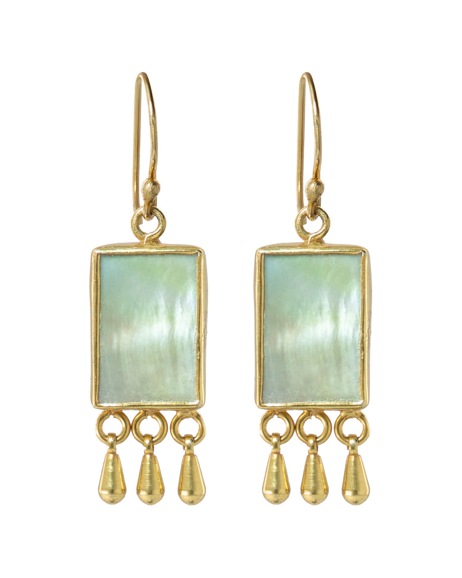 Front shot of gold earrings showing stone and setting photographed in Brisbane studio