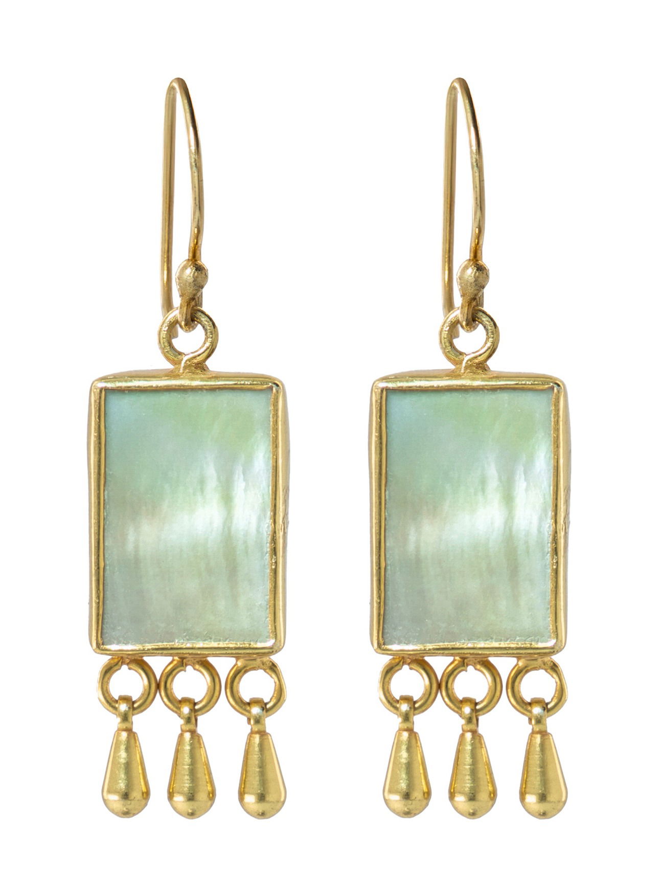 Front shot of gold earrings showing stone and setting photographed in Brisbane studio
