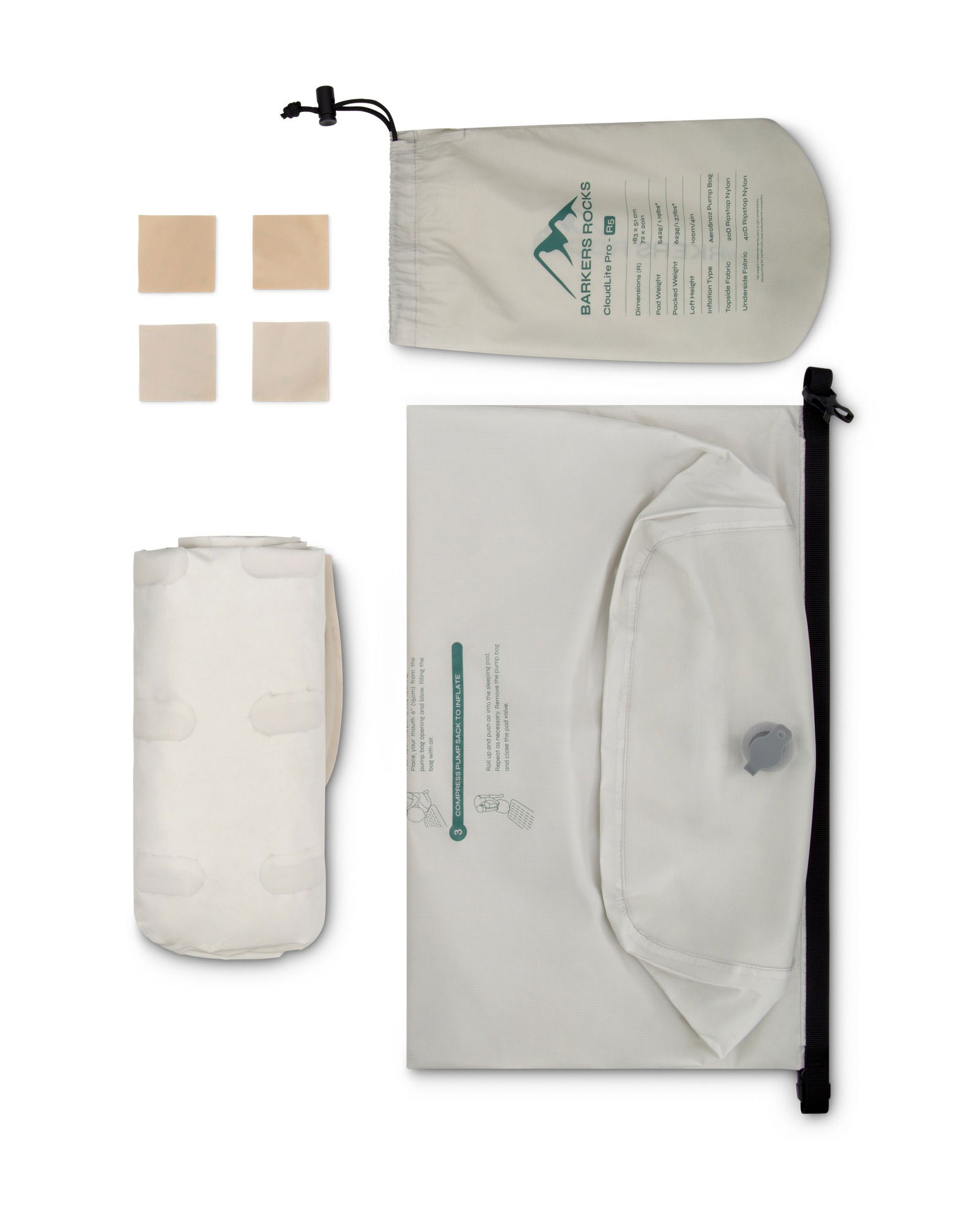 Group shot of camping essentials, photographed in a Brisbane studio.