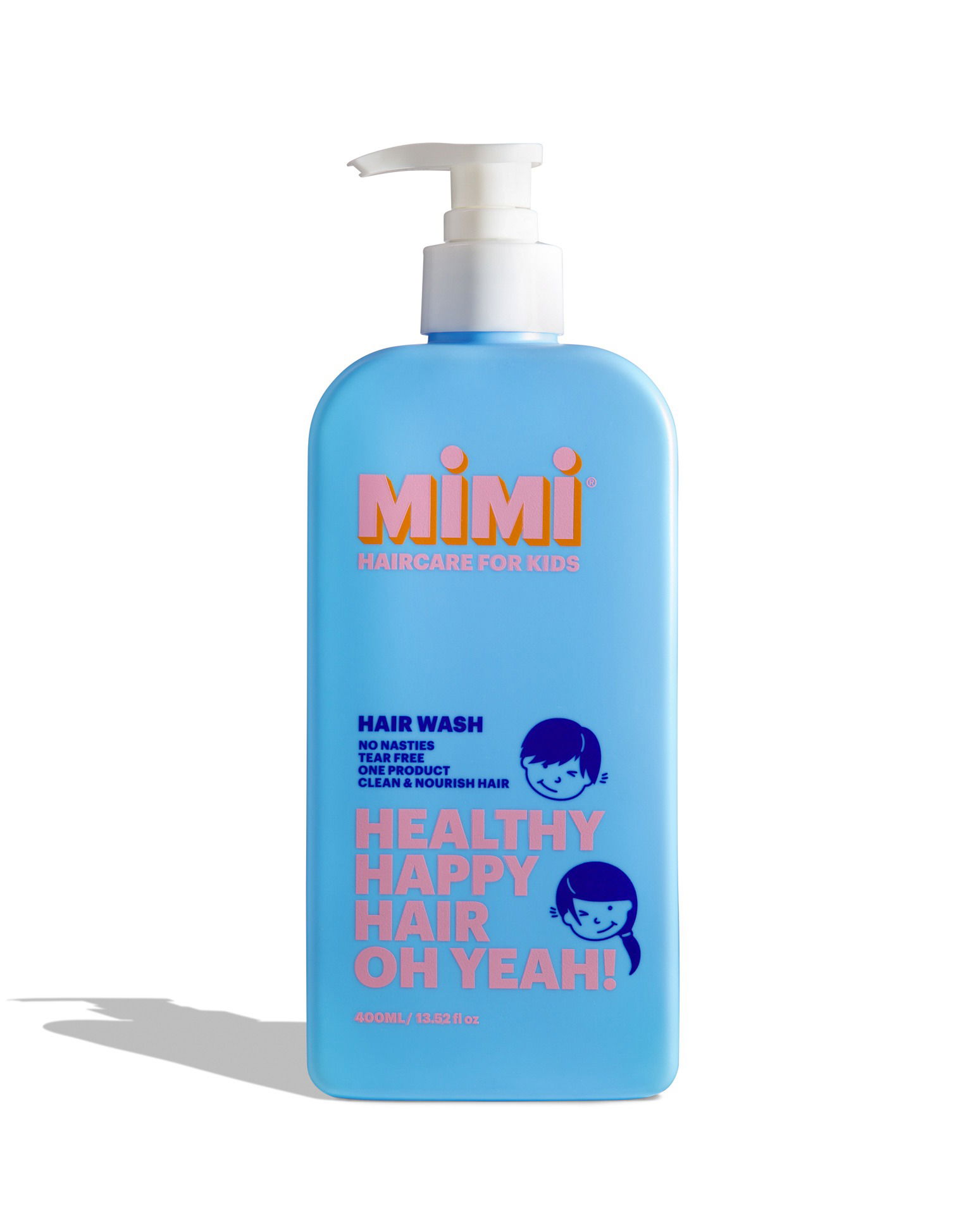 Kids hair wash photographed in a Brisbane studio, showcasing packaging, label details, and gentle hair care design