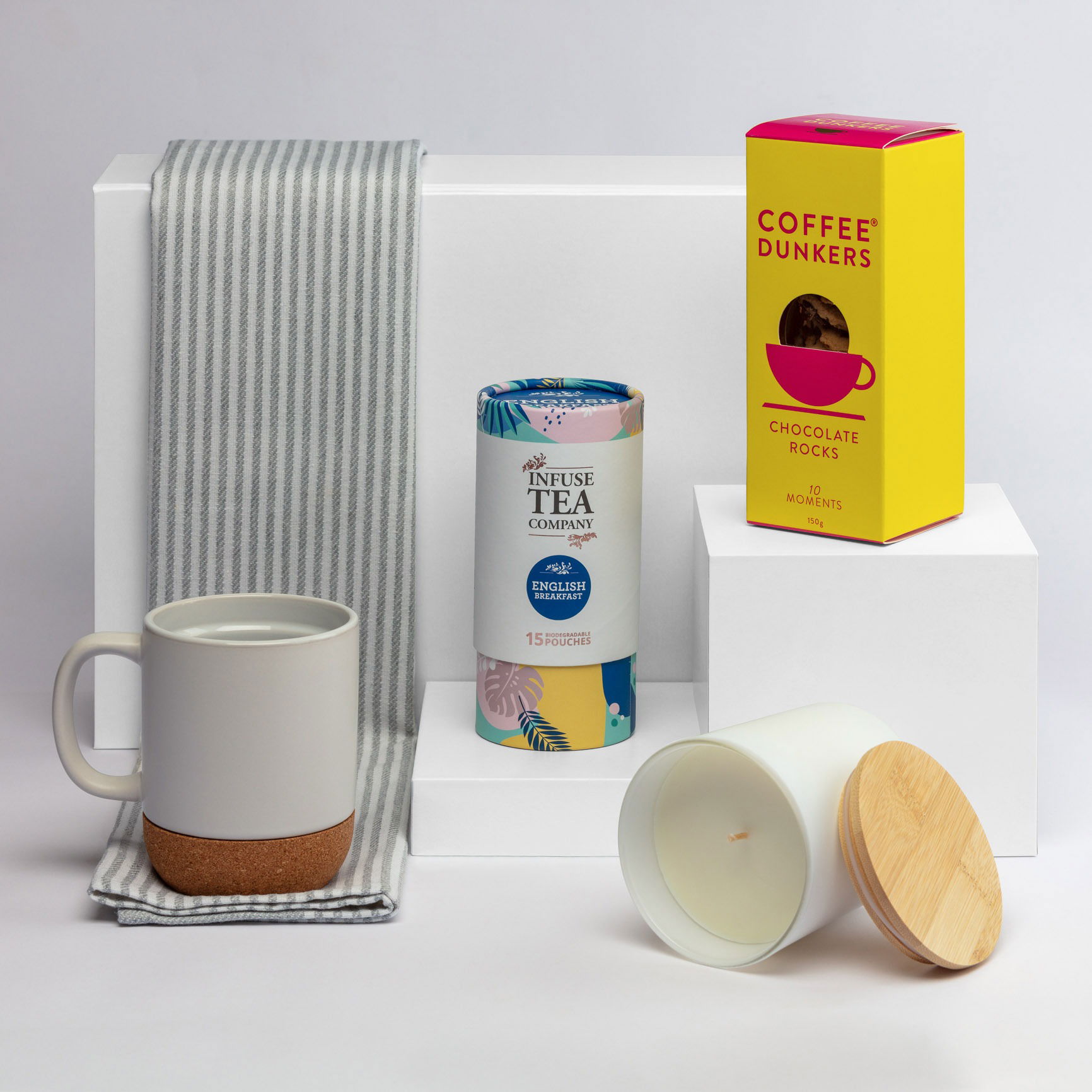 Brisbane studio photography of a premium food and kitchenware gift set arrangement.