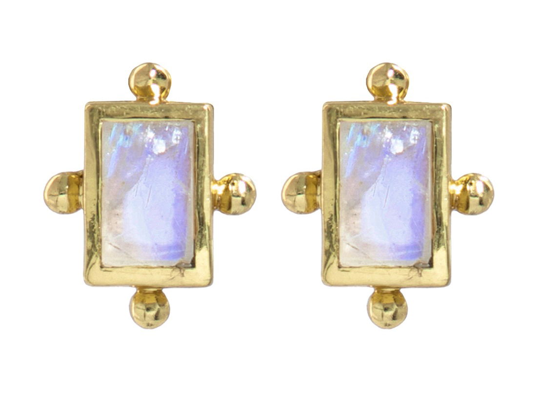 Front studio product photo of gold earrings photographed in Brisbane