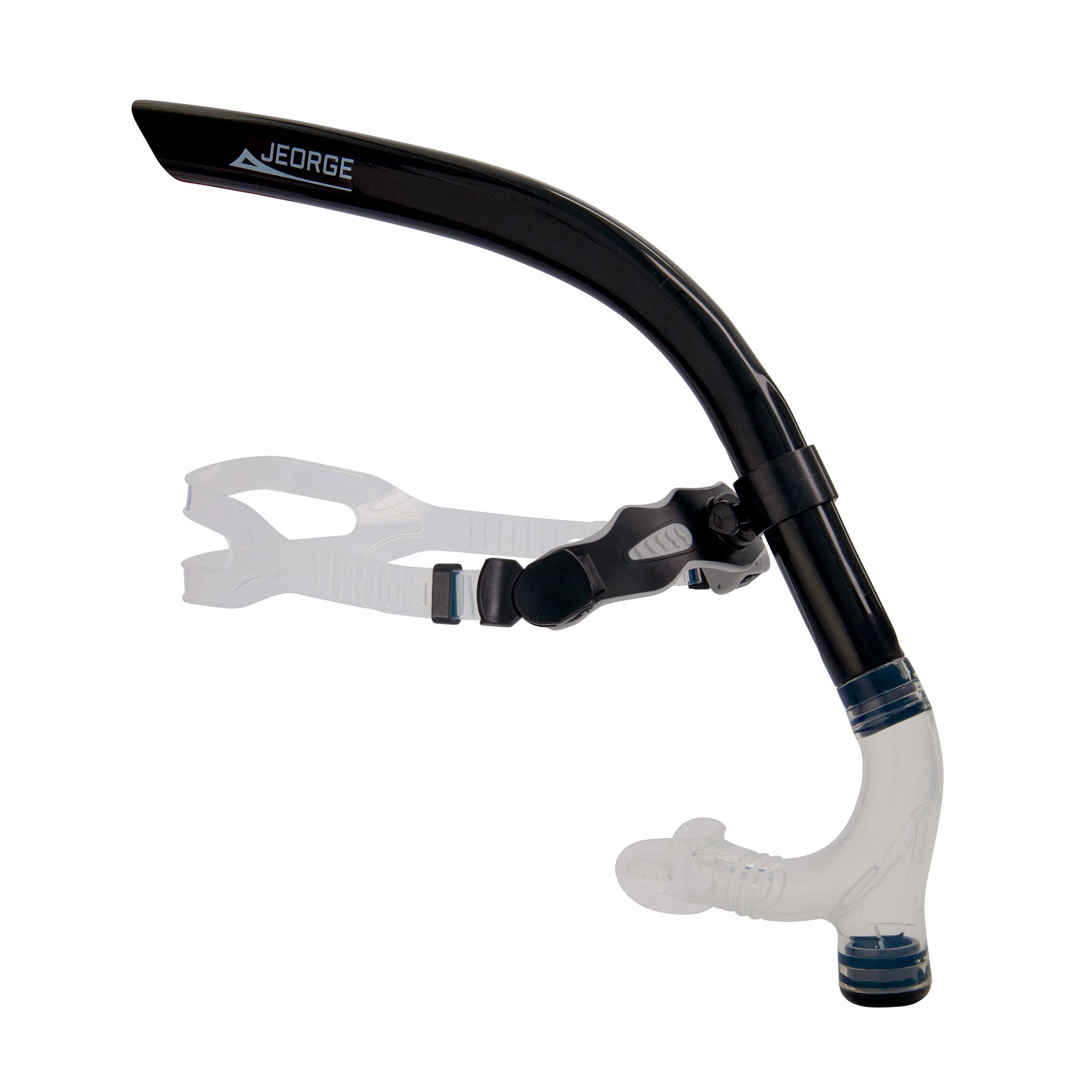 Snorkel photographed in a Brisbane studio, highlighting design, mouthpiece, and breathing tube for swimming and diving