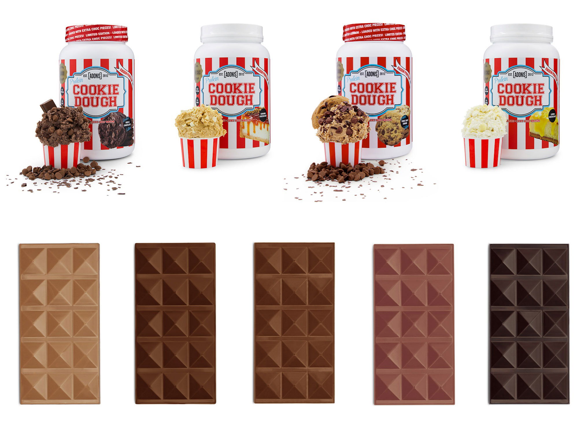 Assorted chocolates photographed together in a Brisbane studio, highlighting variety, color, and texture