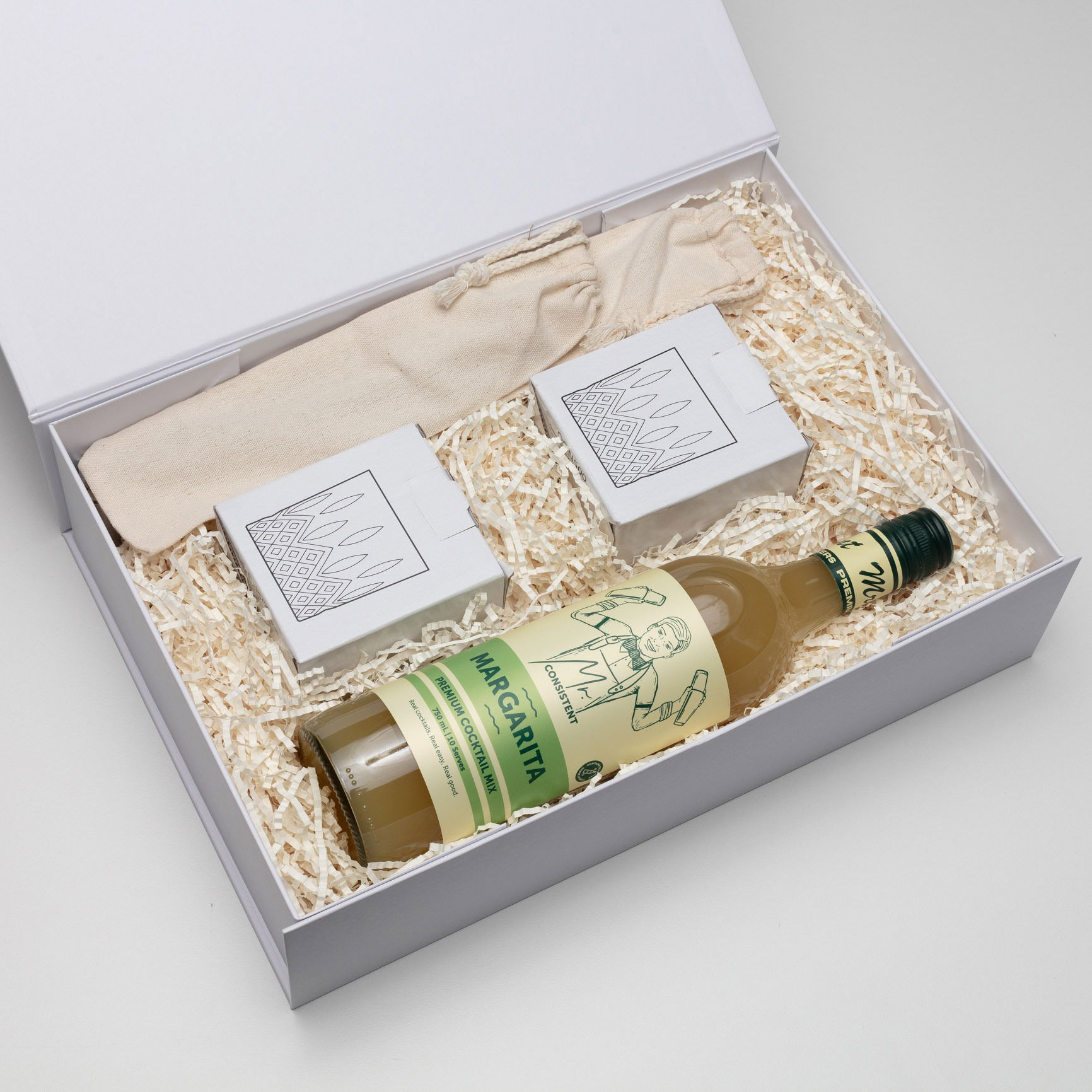 Commercial gift set styling with attention to balance and detail