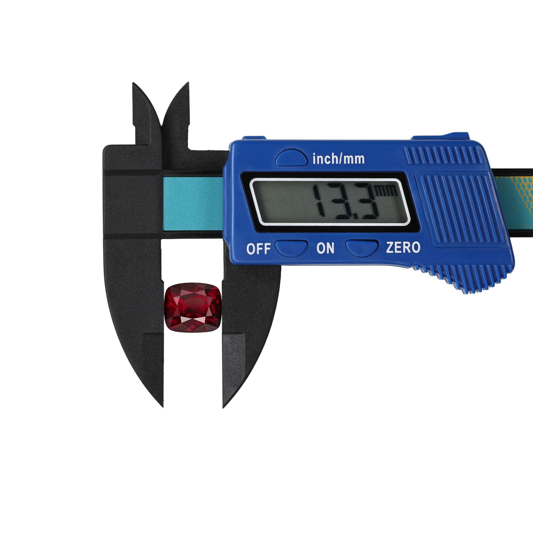 Detailed ruby gemstone image captured using a specialised tool in a Brisbane studio, highlighting facets, clarity, and color depth