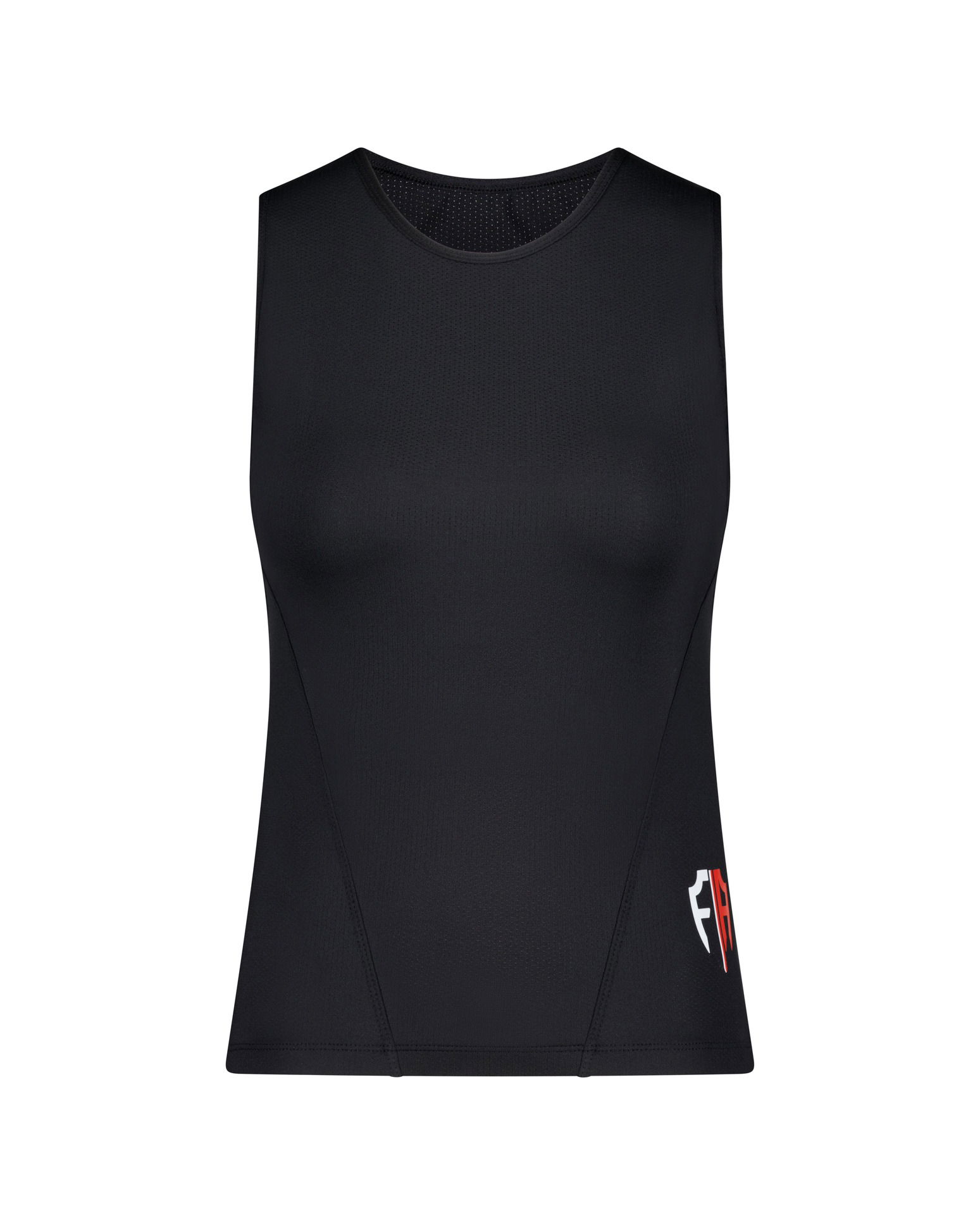 Front view of sports armour photographed in a Brisbane studio, highlighting design, protection features, and material details