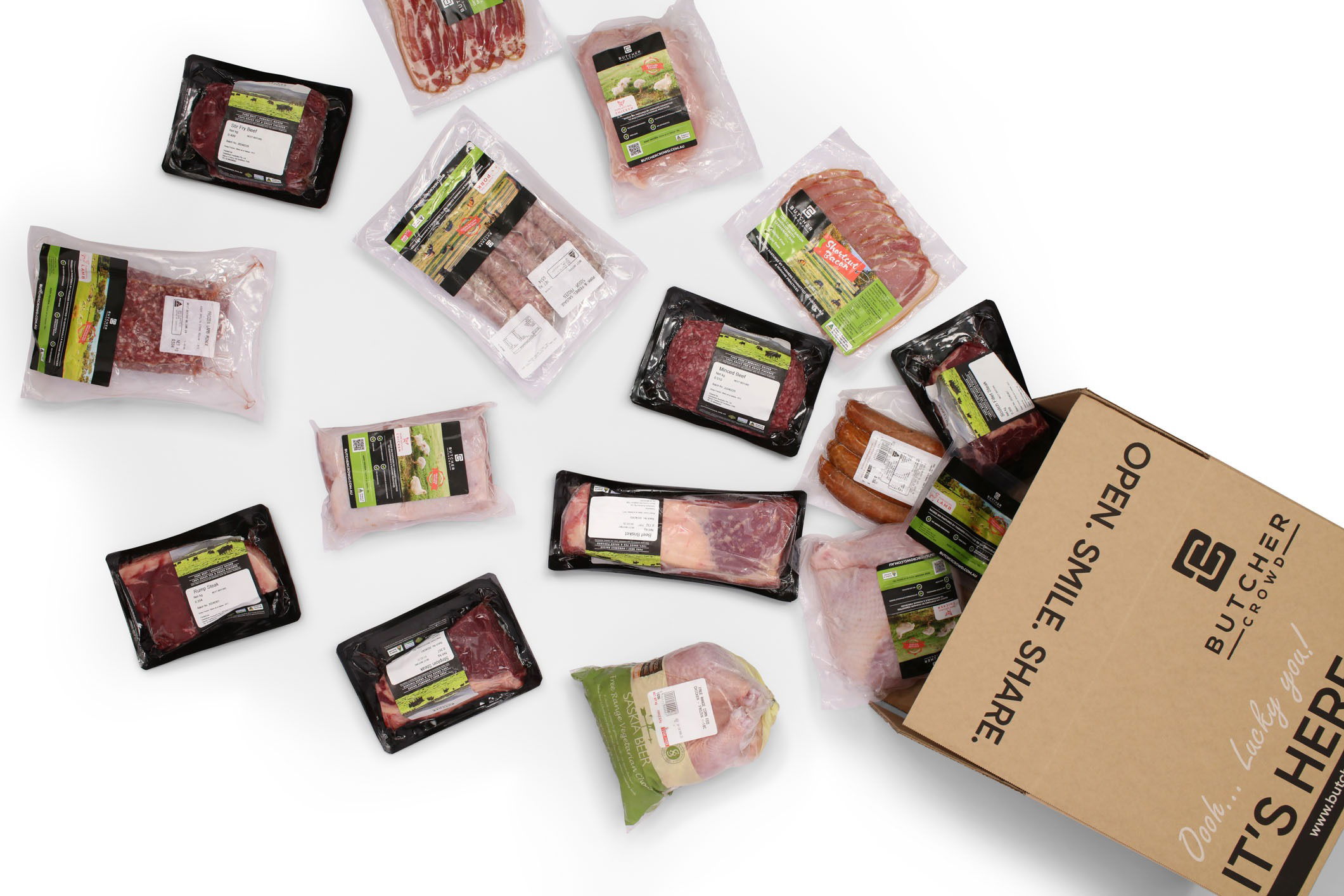 Meat product photographed in a Brisbane studio, highlighting packaging, texture, and product quality