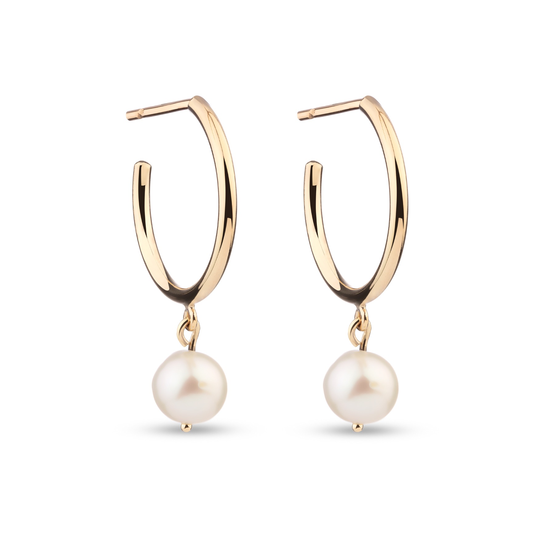 Front studio shot of gold earrings with professional lighting photographed in Brisbane