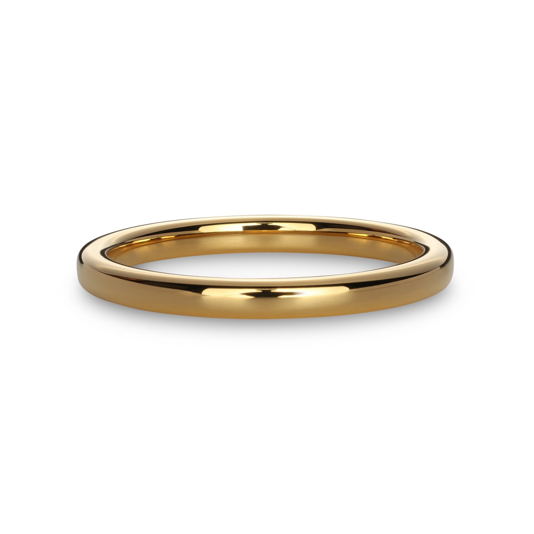 Front view of gold ring photographed on white background at VERAS Studio Brisbane