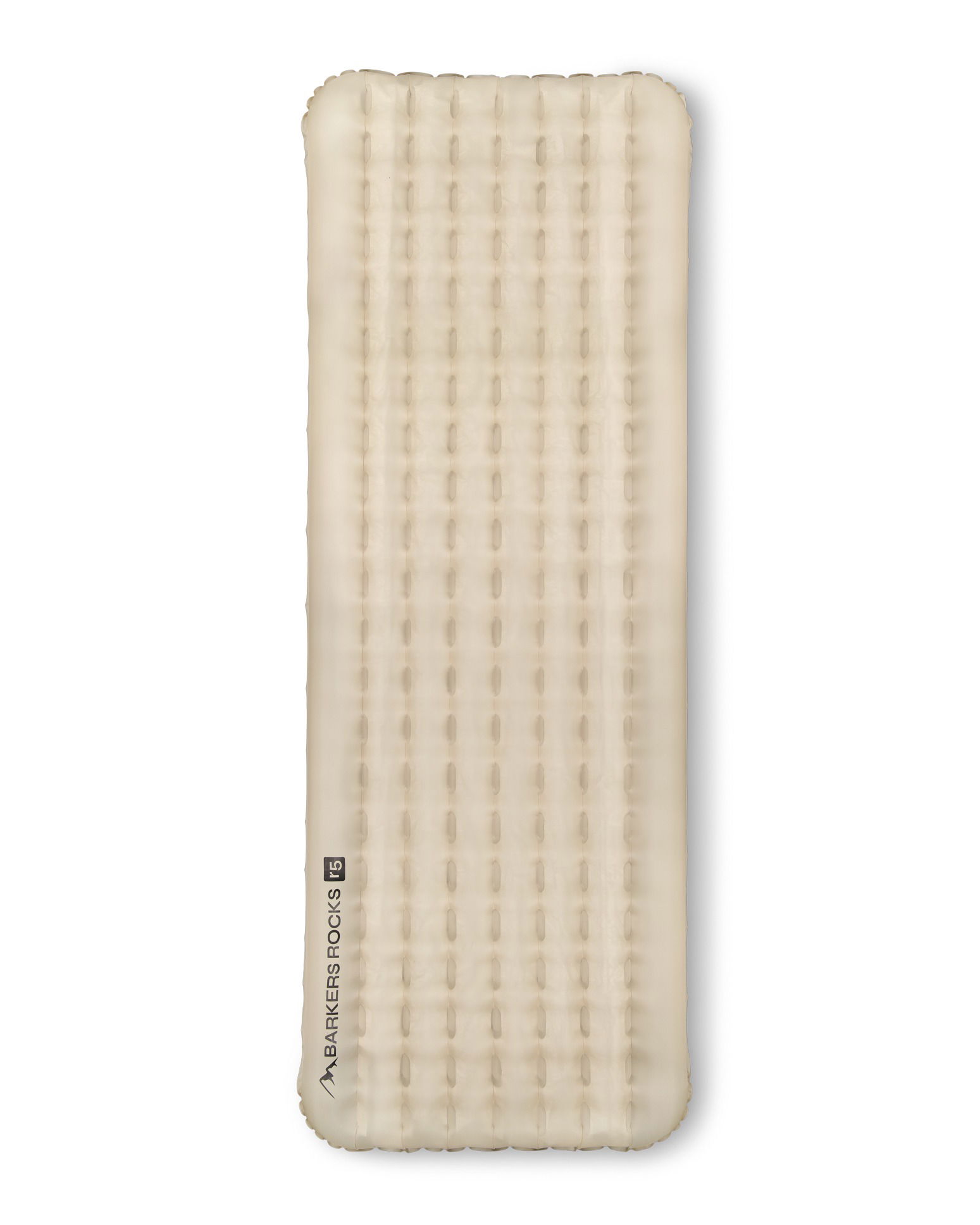 Top view of a camping mattress photographed in a Brisbane studio, highlighting size, design, and comfort