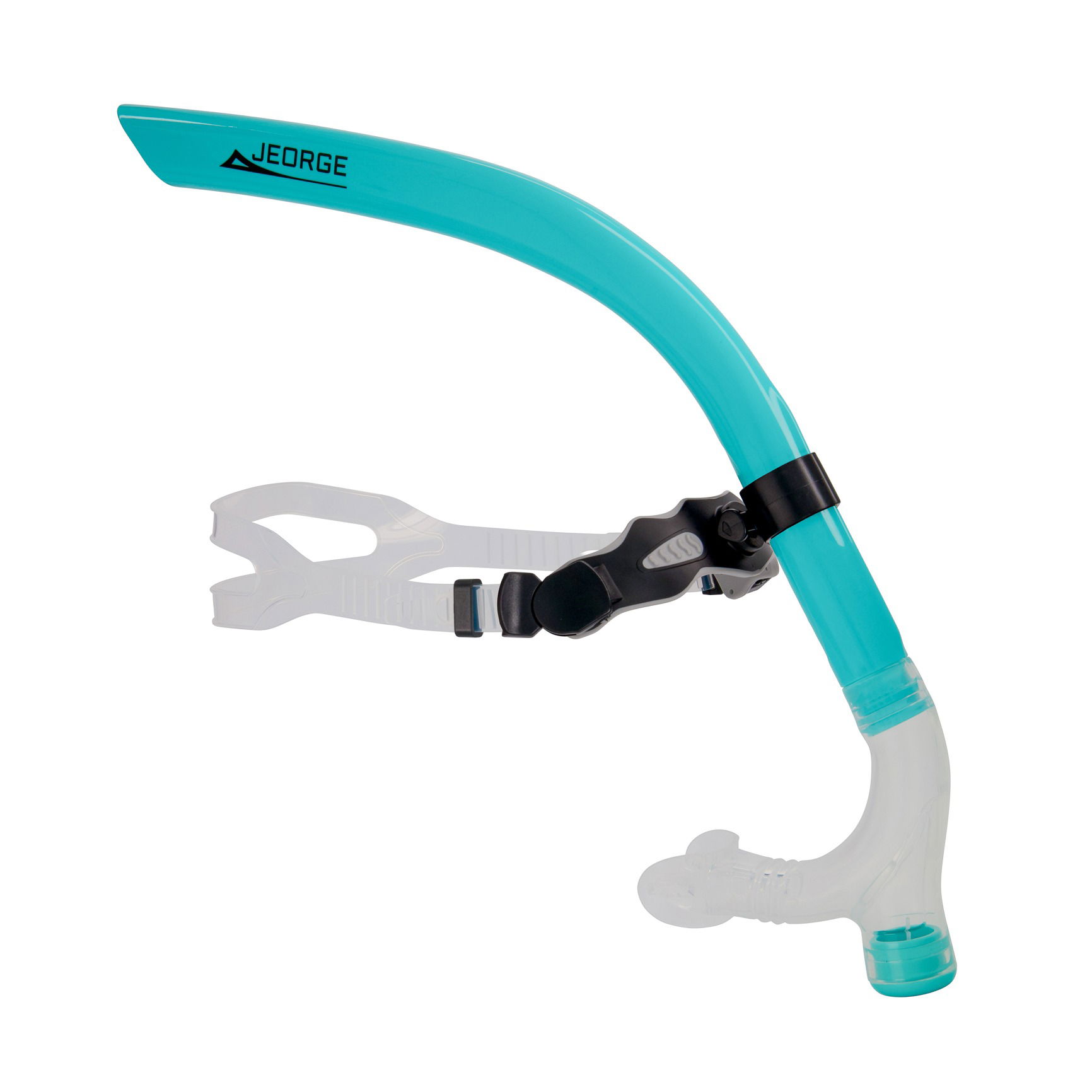 Snorkel photographed in a Brisbane studio, highlighting design, mouthpiece, and breathing tube for swimming and diving