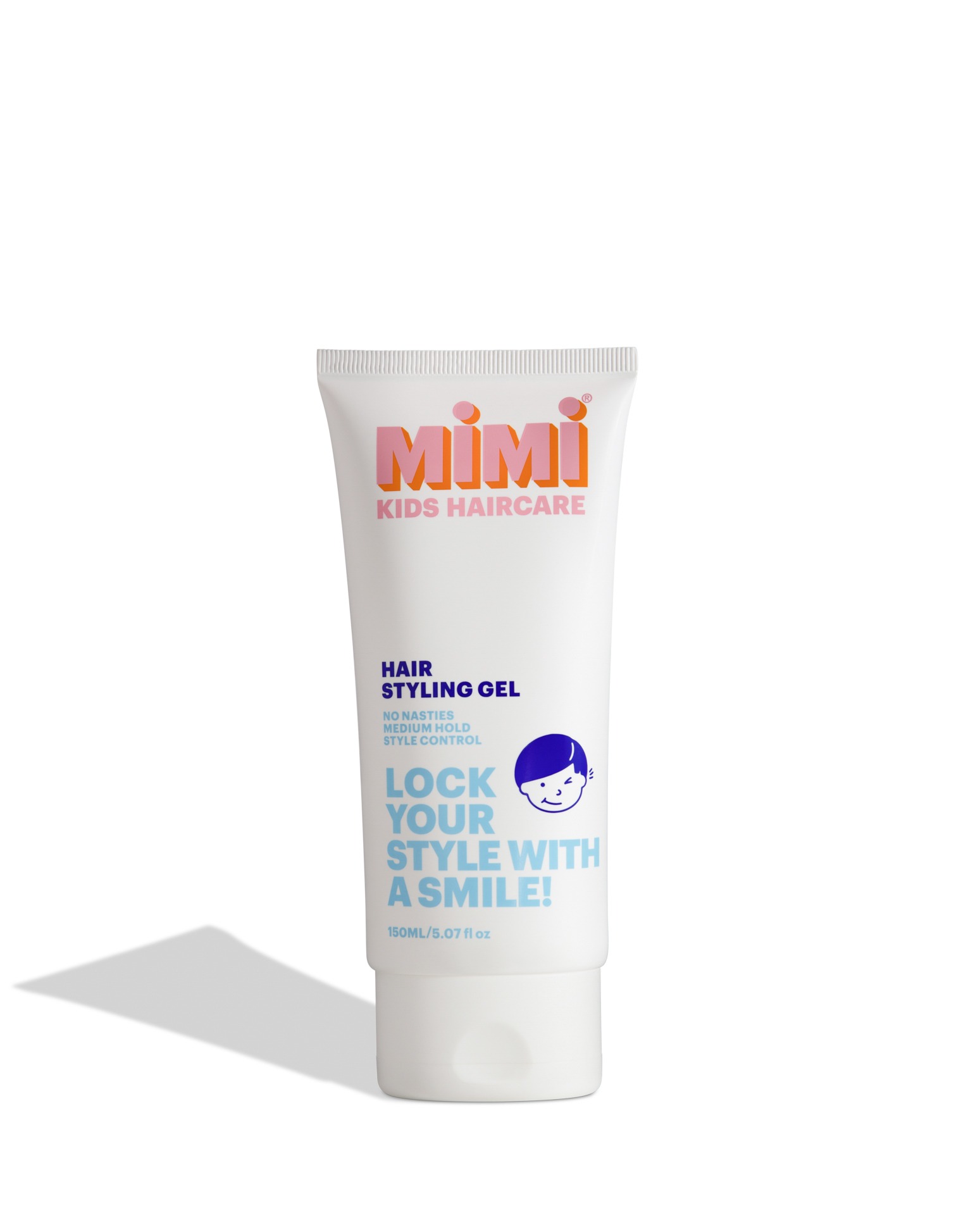 Kids hair styling gel photographed in a Brisbane studio, highlighting packaging, branding, and child-friendly design