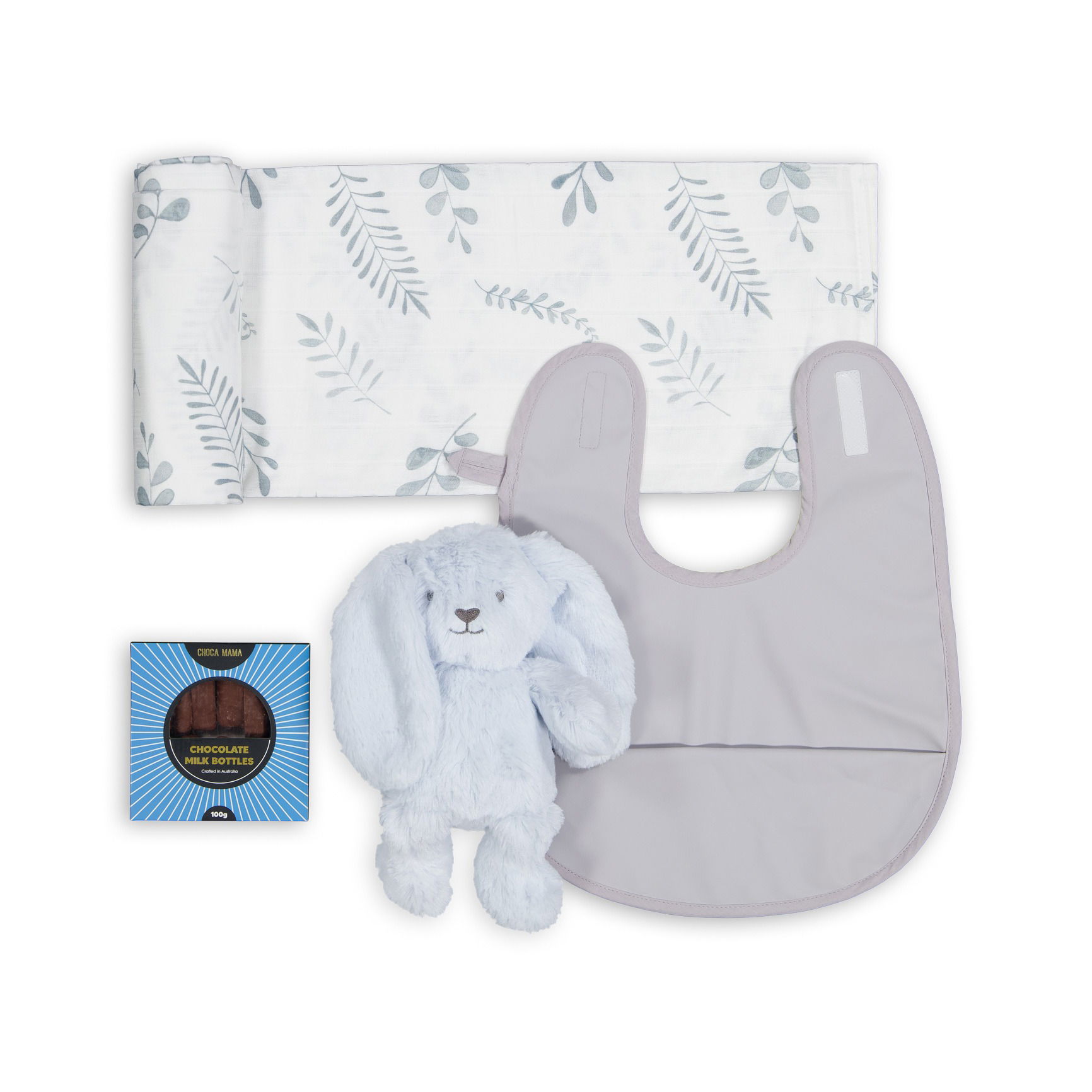 Baby gift set photographed in Brisbane, highlighting coordinated items for newborns and toddlers.