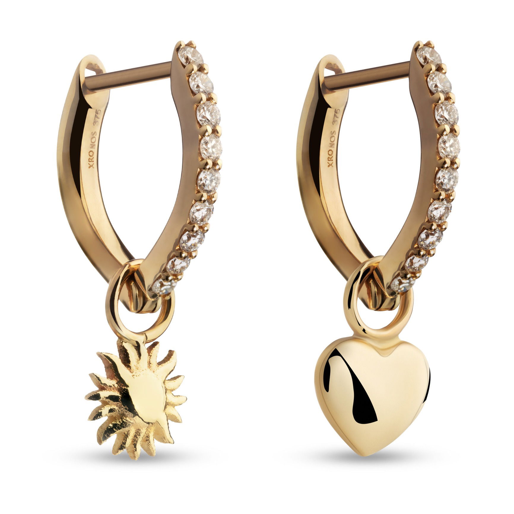 Studio e-commerce photograph of fine jewellery earrings on a clean background