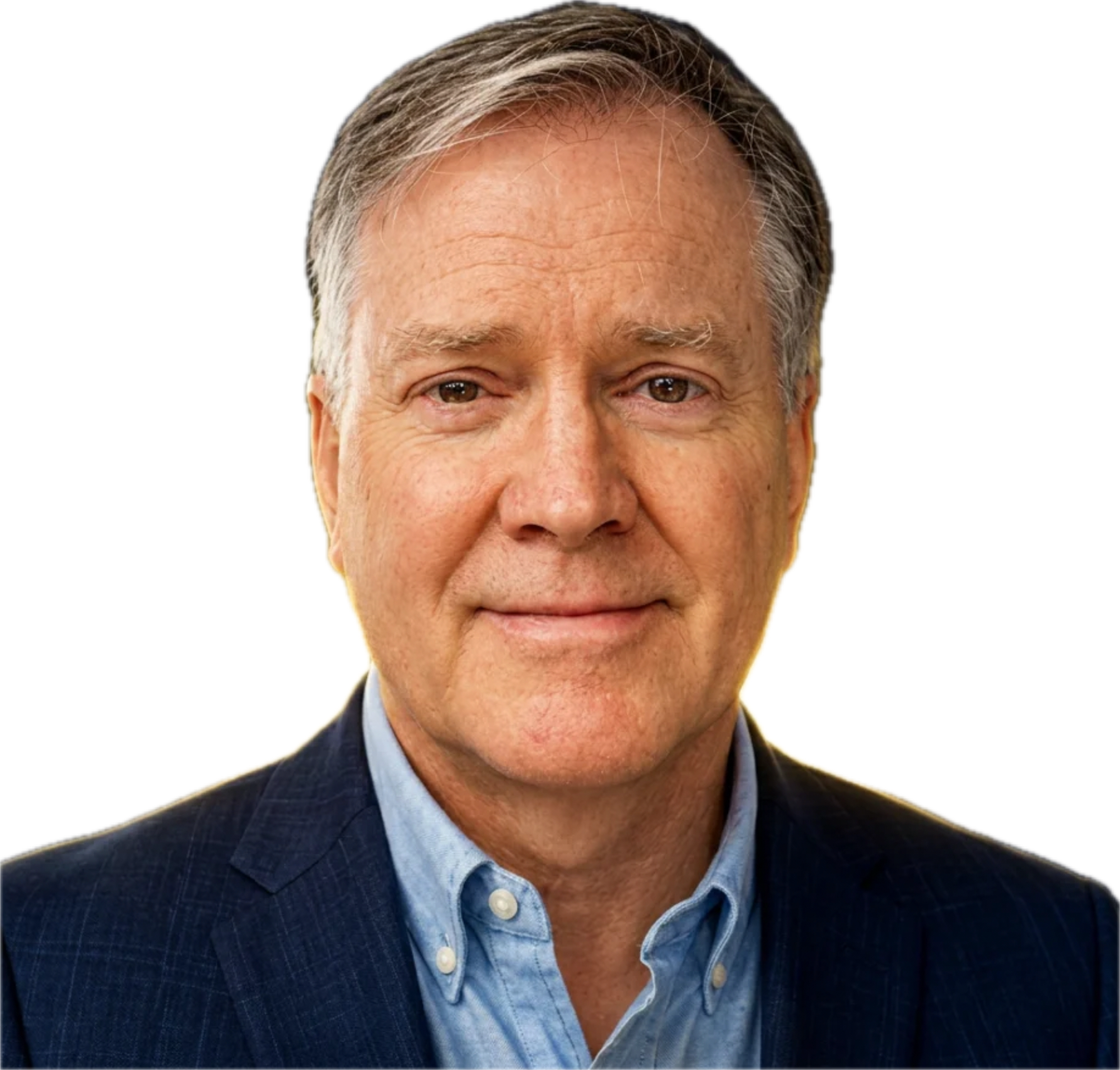 Rich Rose in a blue shirt and navy jacket