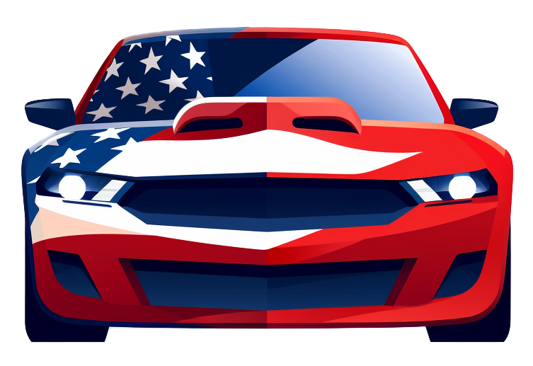 American flag car